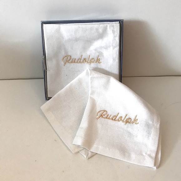 12 pc Cotton Christmas Holiday Cloth Cocktail Napkins by Harman - Picture 9 of 10